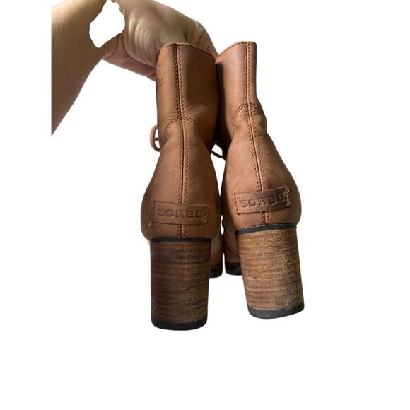 Sorel Addington Lace Up Bootie Womens Size 8.5 Elk Brown Leather Waterproof - Picture 3 of 11